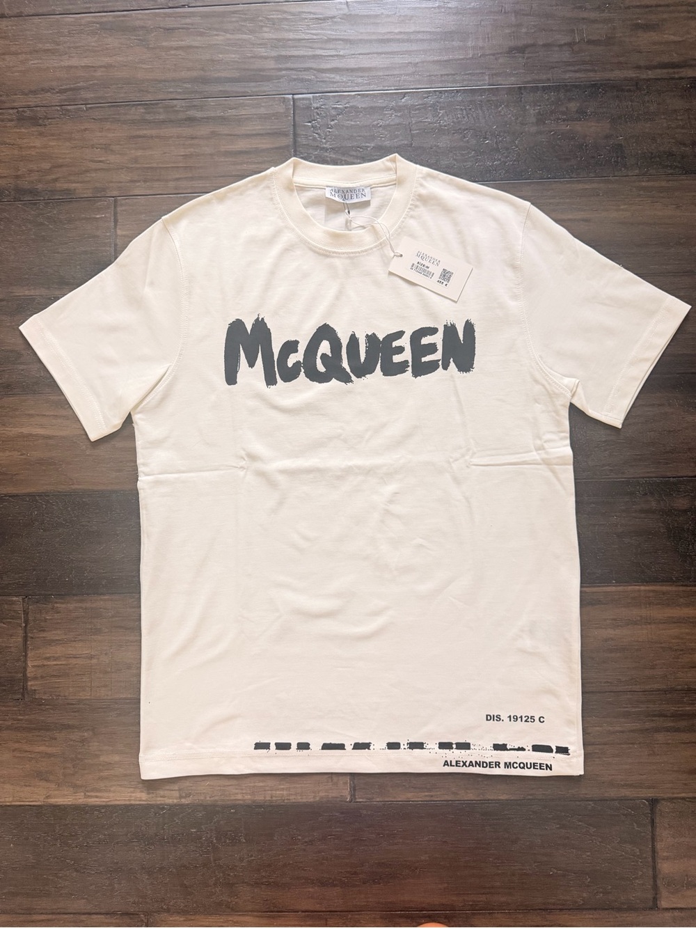 MCQUEEN Alexander McQueen Crisp Cotton Logo Street Art T-Shirt Sz M NWT $490!!